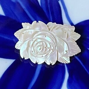 Vintage Mother of Pearl Rose Brooch